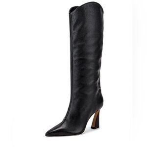 SCHUTZ Black Leather Heeled Boots